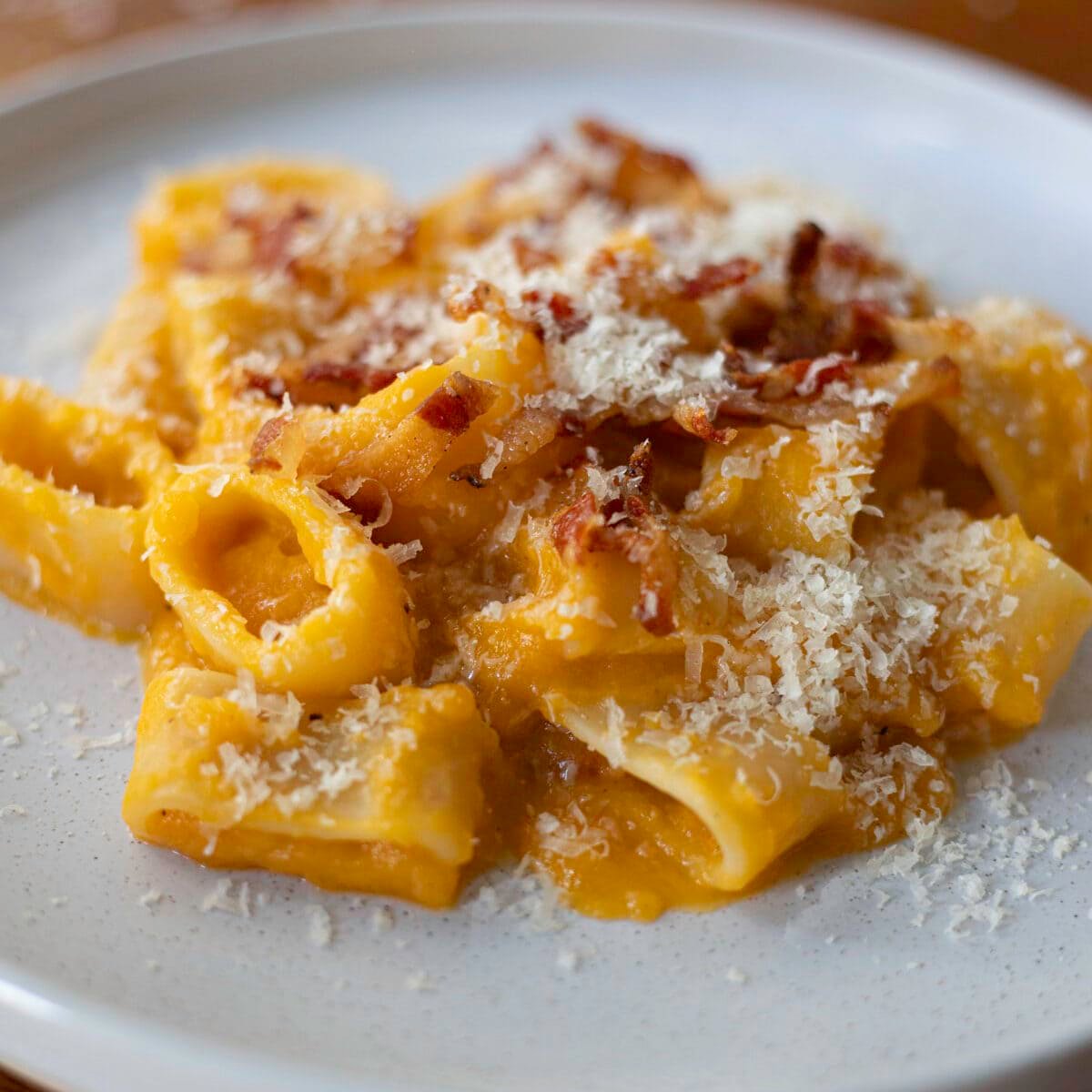 Butternut and guanciale pasta