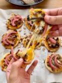 Mini butternut pizza with a cheese pull