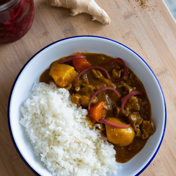 Japanese Kare Raisu, Thick Curry rice with Chicken