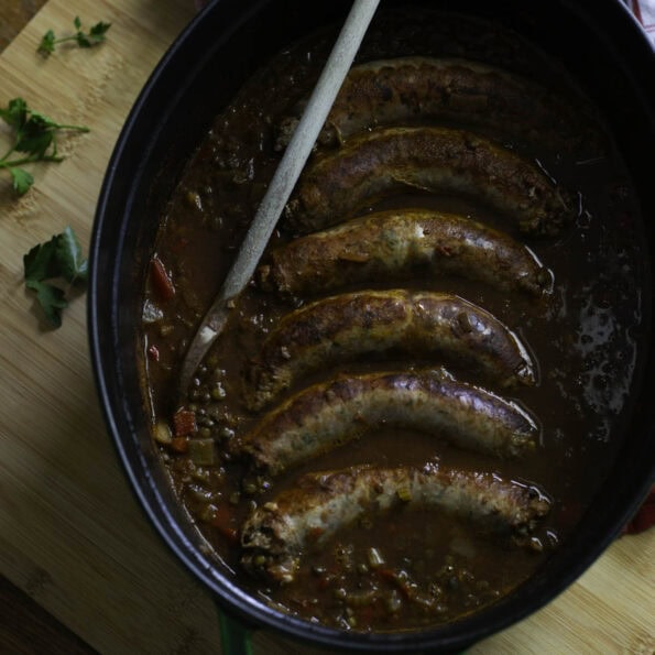 Sausage and lentils stew