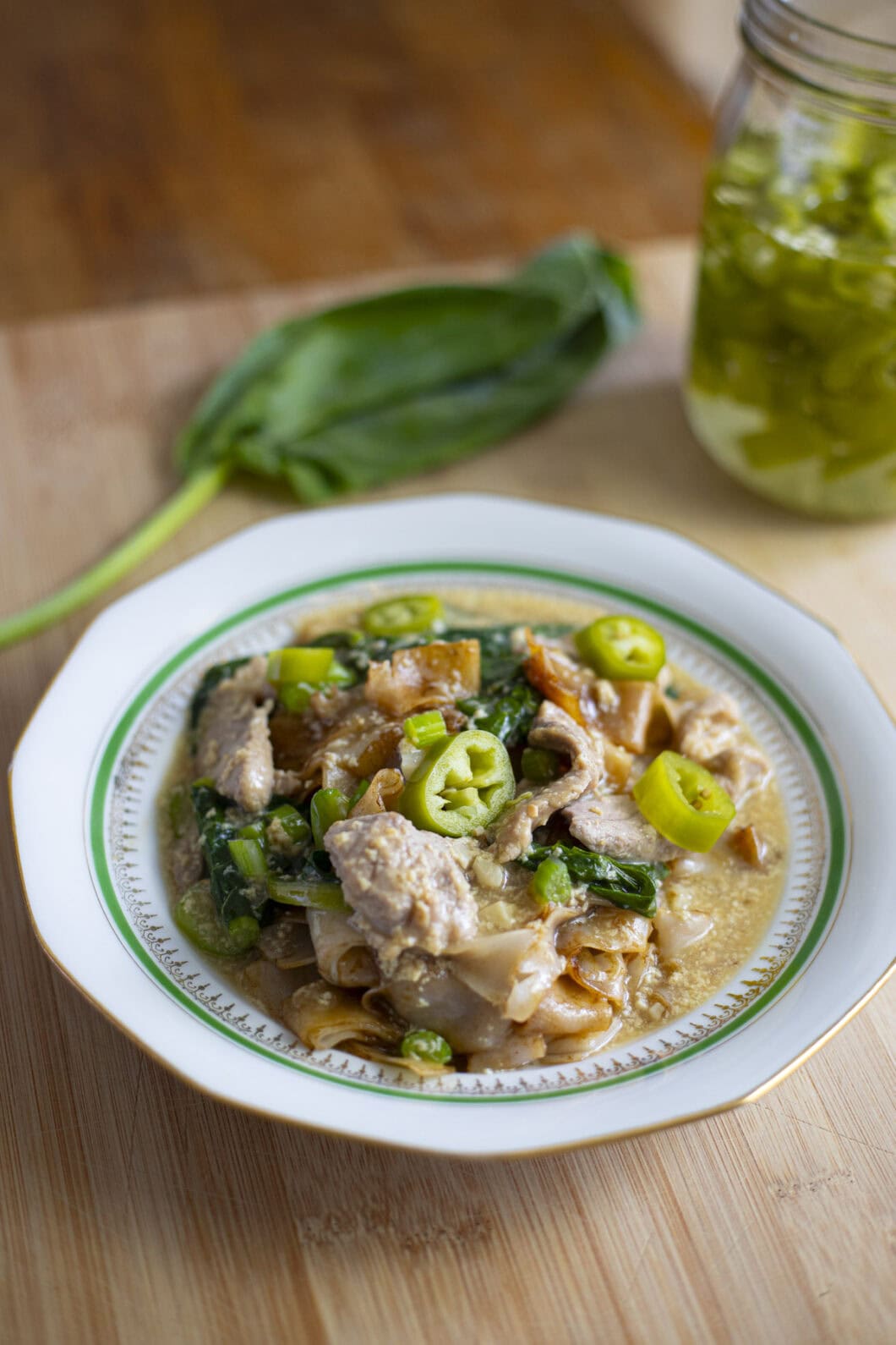 Easy Rad Na (charred noodles and gai lan soaked in a gravy)