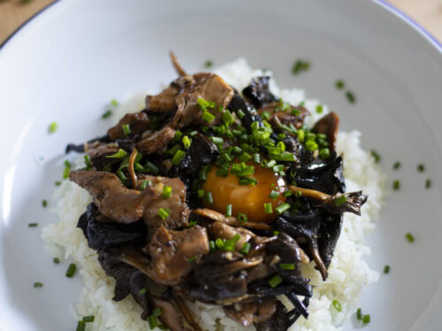 Mushroom Donburi (Mushroom rice bowl)