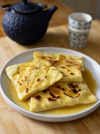 Honey Msemen with mint tea