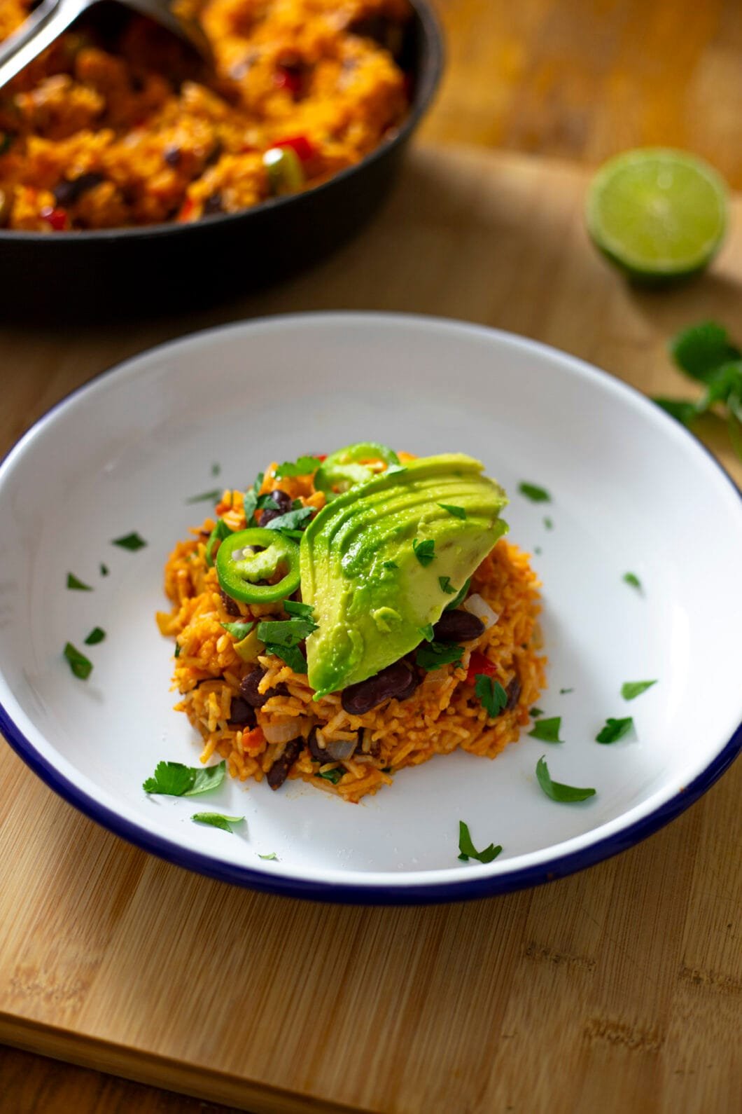 Mediterranean one-pan rice & beans