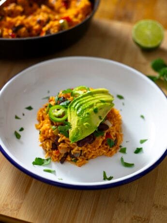 Mediterranean one-pan rice & beans