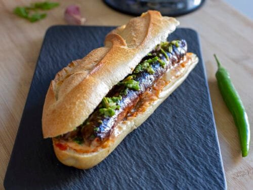 Merguez Sandwich (Spicy sausage sandwich)