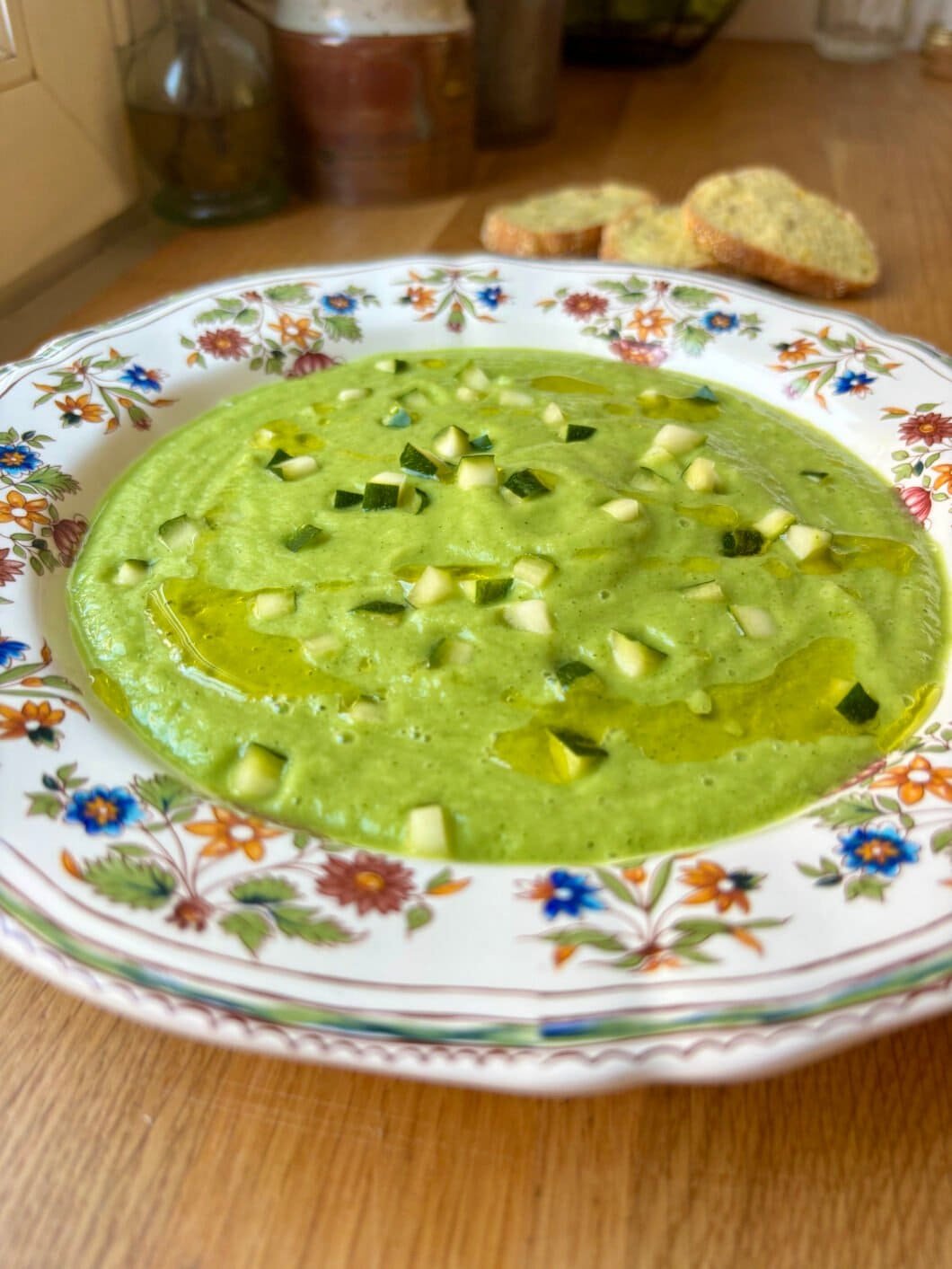 bright green zucchini gaspacho