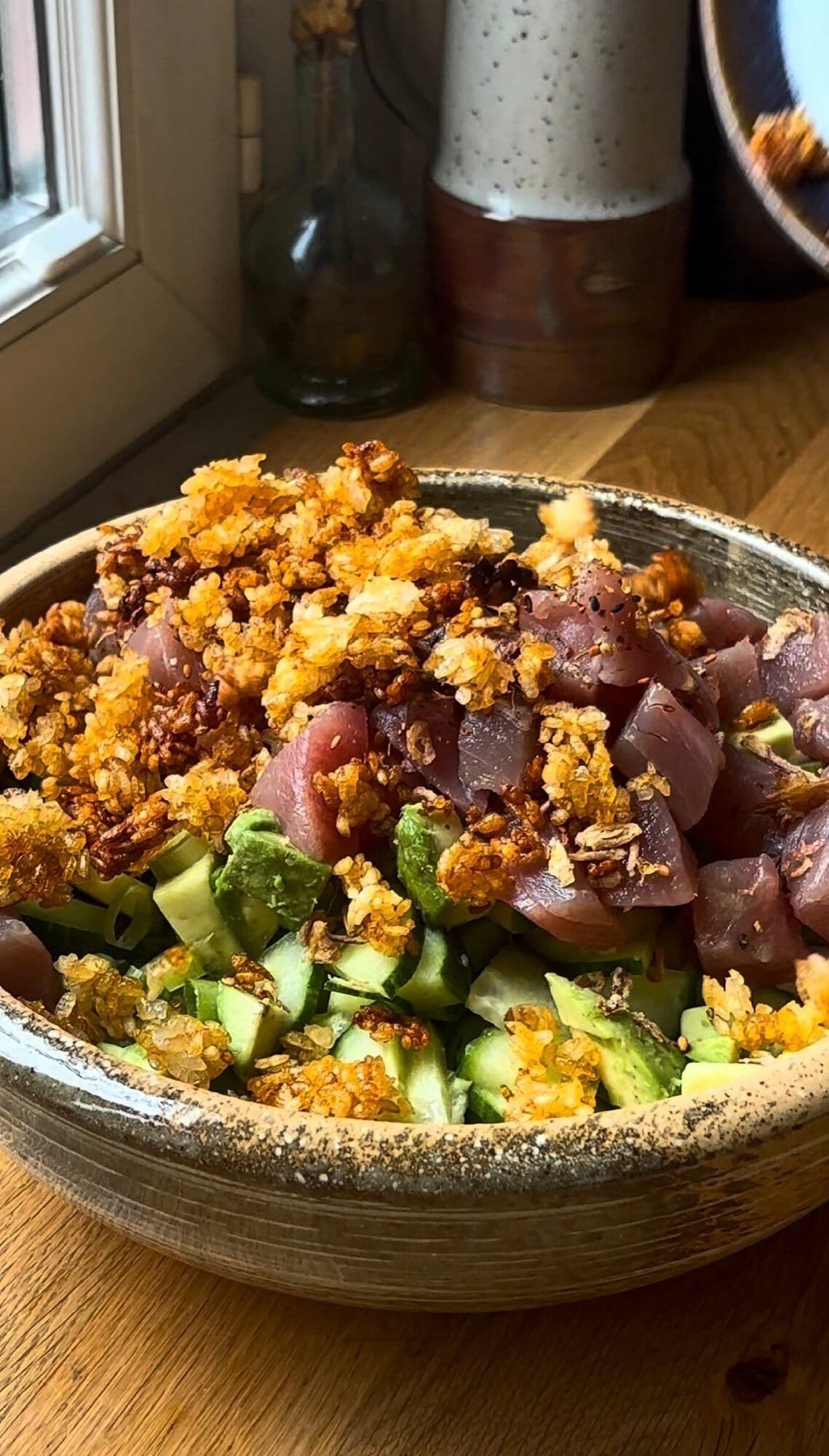 Crispy Raw Tuna Salad