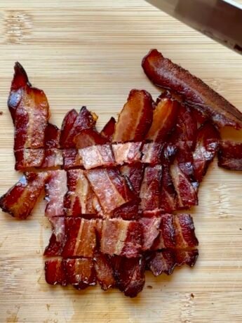 Perfectly crispy, shiny bacon, oven-cooked